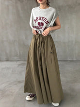 FRIFUL Women's Lace-Up Flared A-Line Skirt, Perfect For Airport Outfit